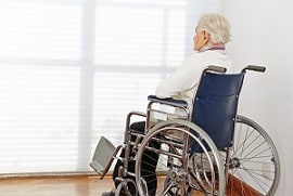 Woman in wheelchair